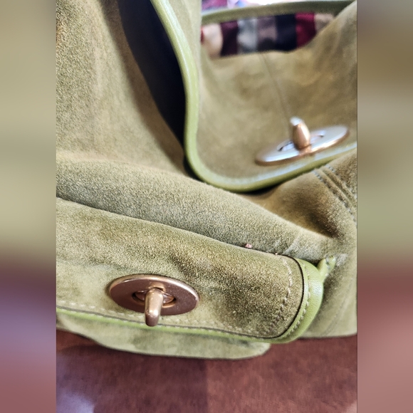 Coach Bleeker Street Haversack Limited Edition Green Suede Purse - Picture 2 of 14